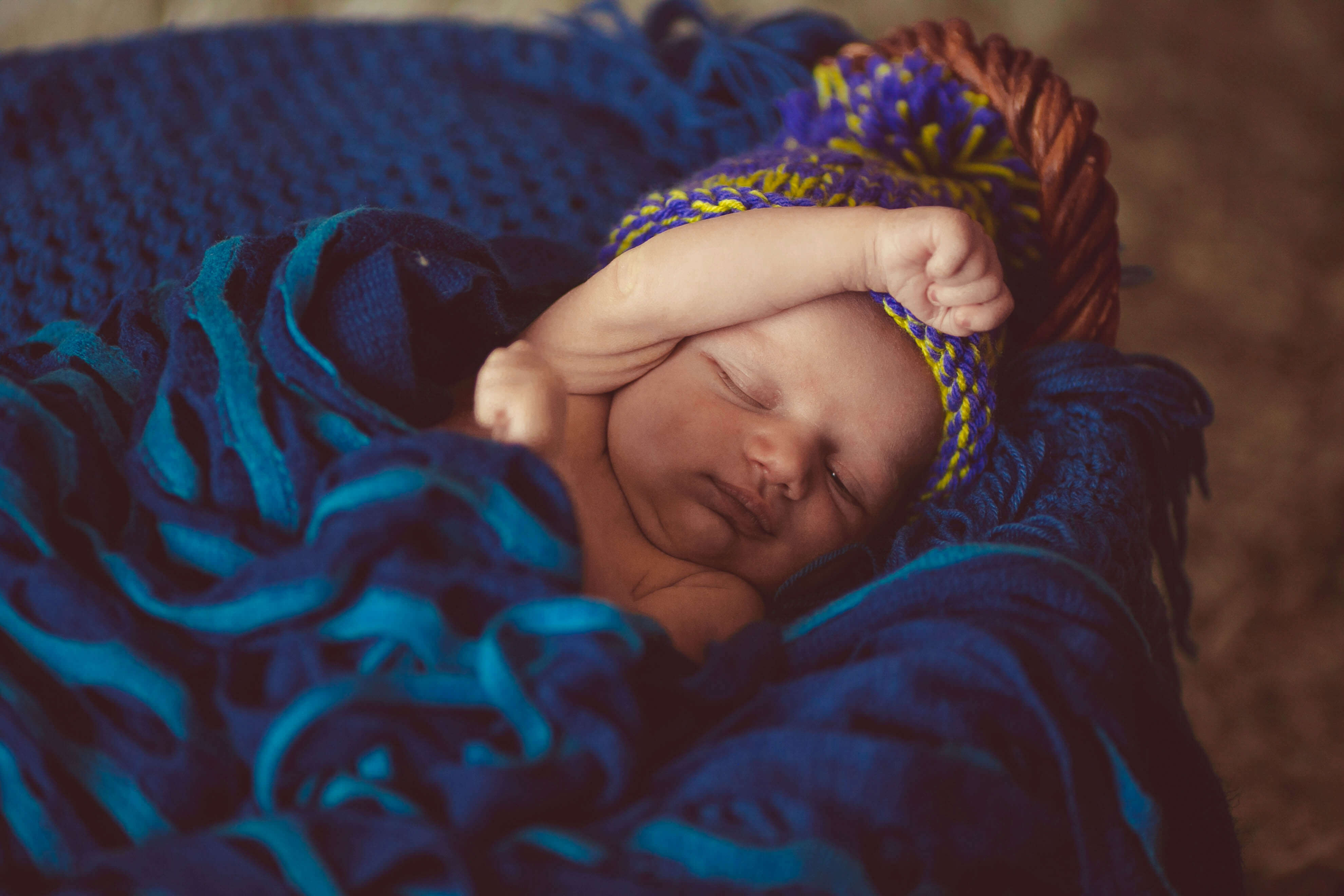 Incredible Sweet Newborn Baby Sleeps Basket